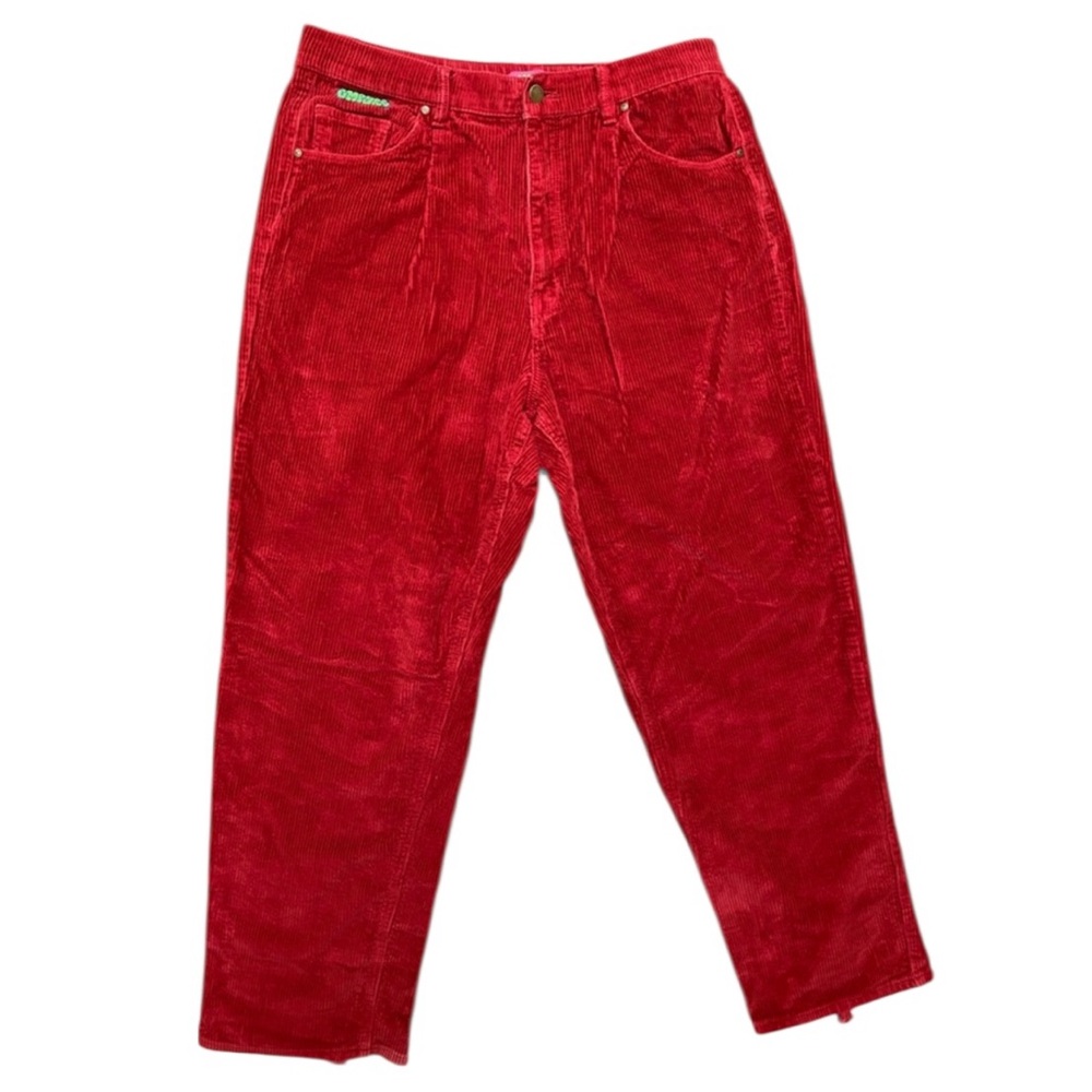 Empyre Jeans Womens XL Corduroy Tori Baggy Straight Red Preppy Skater
